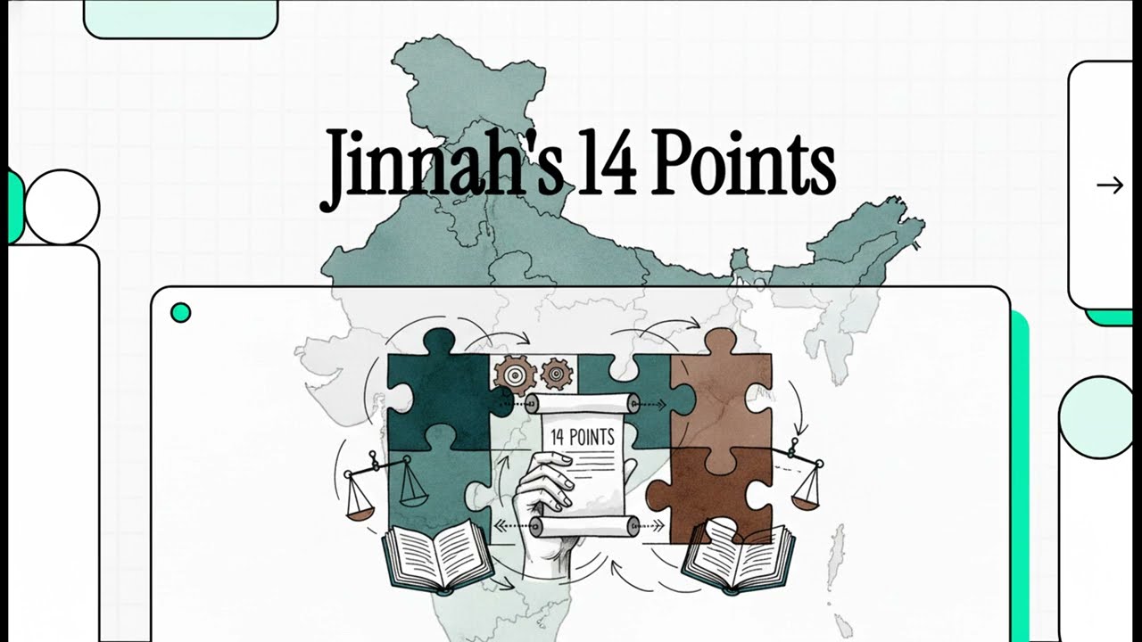 Jinnah&rsquo;s 14 points Part 2 | Modern history | UPSC |