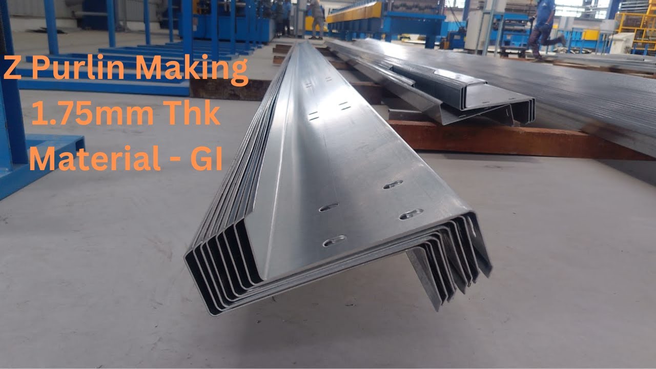 Z  Purlin Manufacturing | 1.75mm Thk | GI Material | PEB Structure