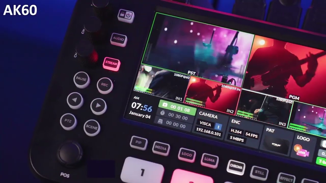 AK60 New Amazing Design Video Switcher with PTZ Controller
