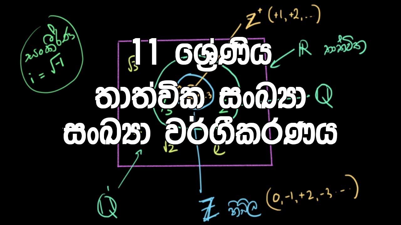 11 ශ්‍රේණිය - තාත්වික සංඛ්‍යා - සංඛ්‍යා වර්ගීකරණය | Grade 11 – Real Numbers (Thathwika Sankhya)