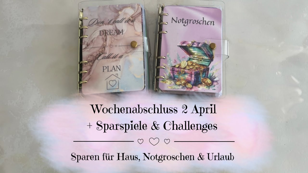 🦋Wochenabschluss 2 April | Sparspiele & Challenges Teil 1 | Sparen für Haus, Notgroschen & Urlaub🦋