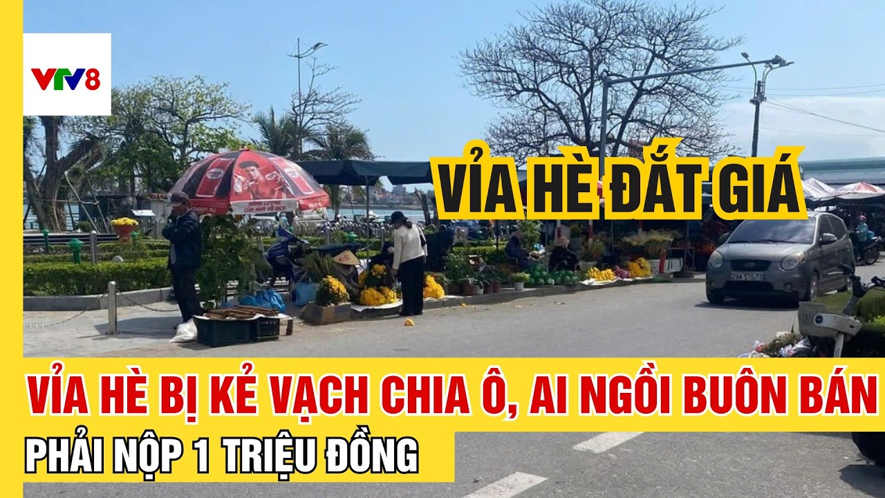 Tự ý kẻ vạch chiếm vỉa hè, thu 1 triệu đồng/ô ở gần chợ Đồng Hới