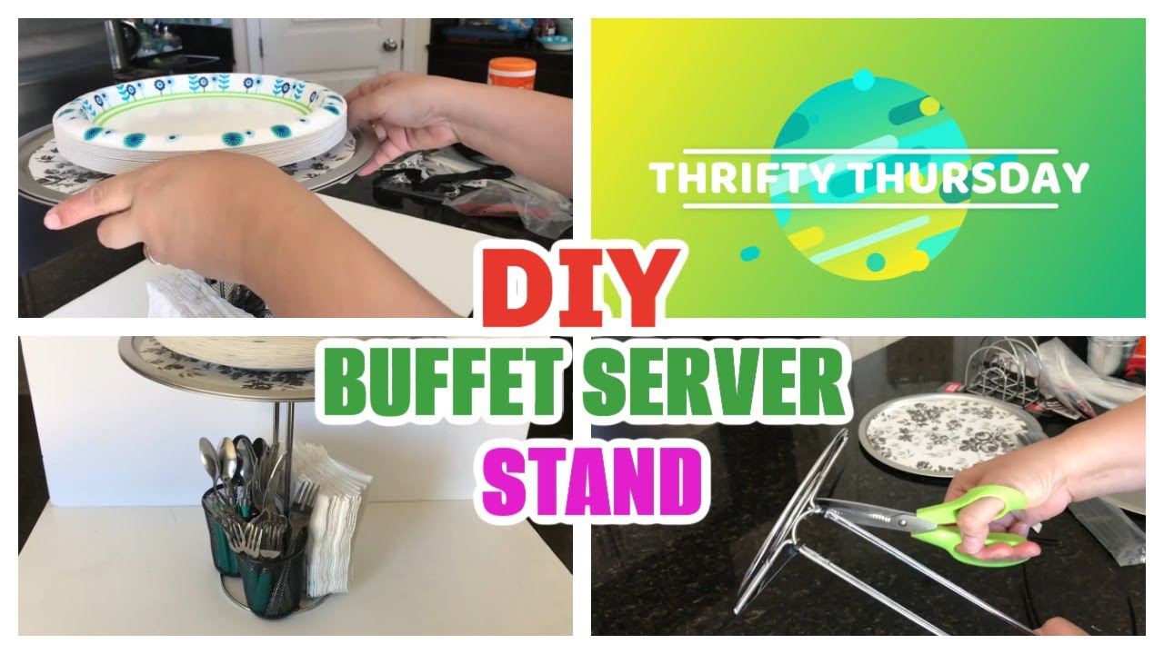 DIY DOLLAR TREE Buffet Caddy Organizer STAND Small Side Table Server