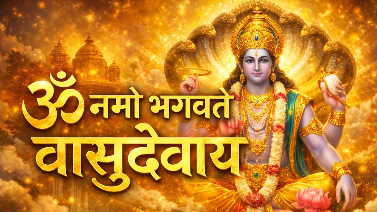ॐ नमो भगवते वासुदेवाय 🙏 Om Namo Bhagavate Vasudevaya | 108 Times Chanting #mantra #bhakti 