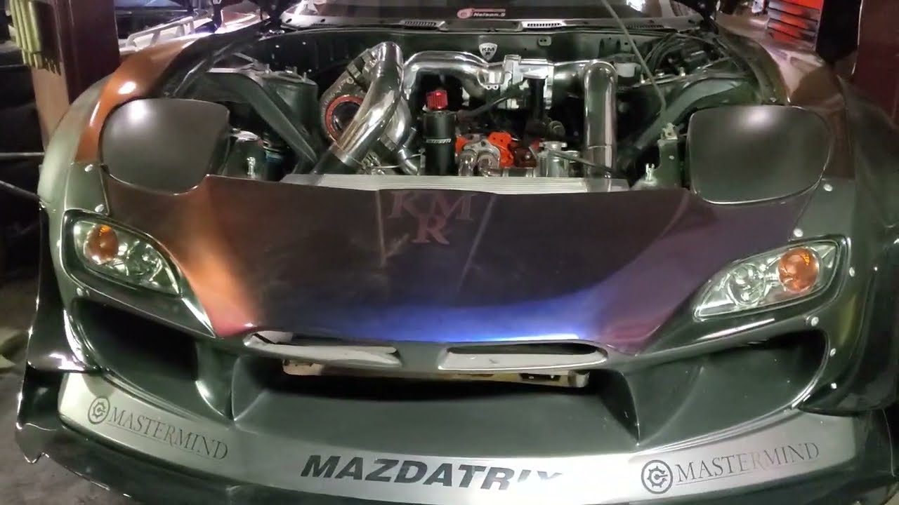 Wild FD3S Mazda RX7 KMR built Twin Turbo 13b Bridgeport BN Sports Widebody walk around