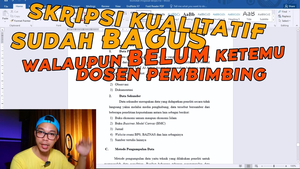 PROPOSAL SKRIPSI KUALITATIF, SUDAH BAGUS PADAHAL BELUM KETEMU DOSPEM !!! Tips Skripsi