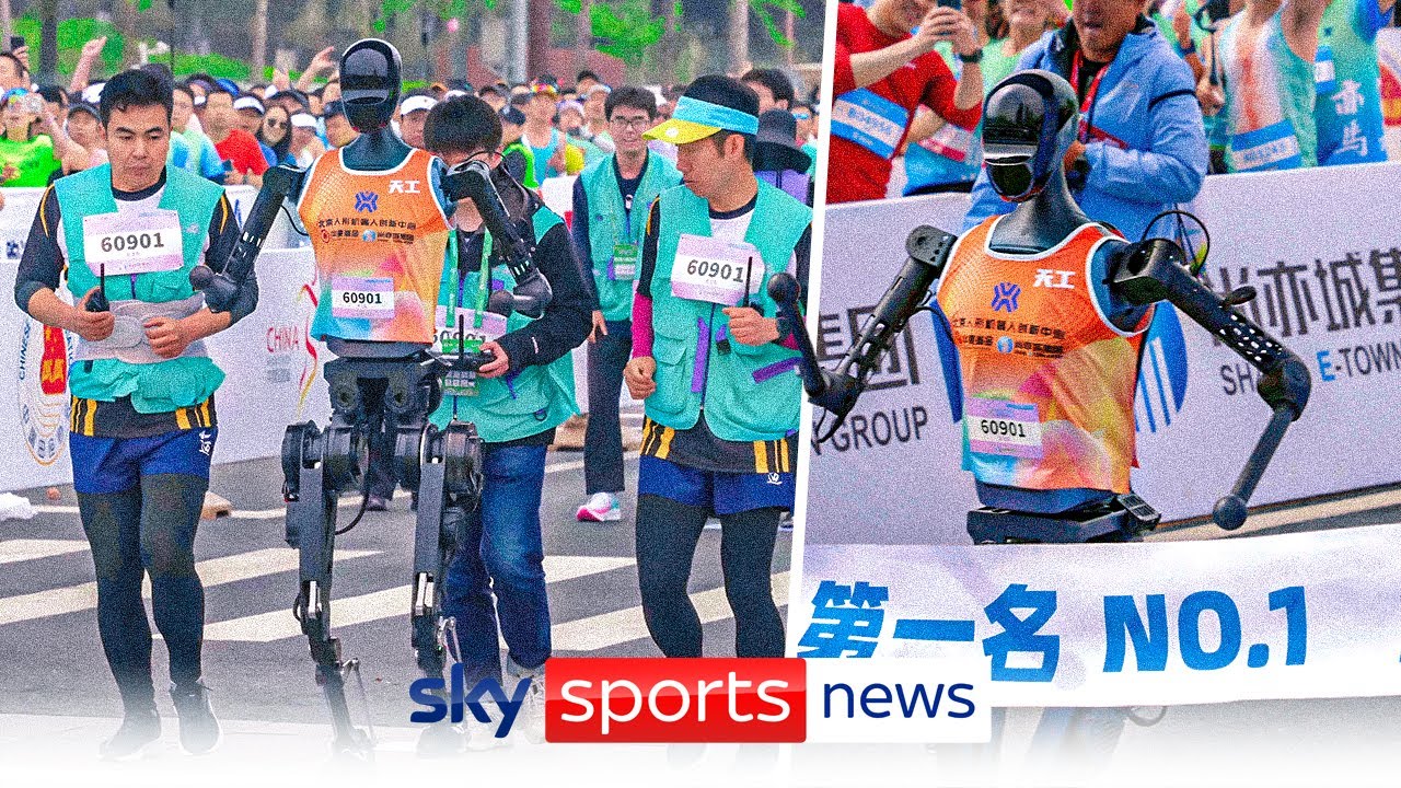 China hosts world's first half-marathon race between humans and robots