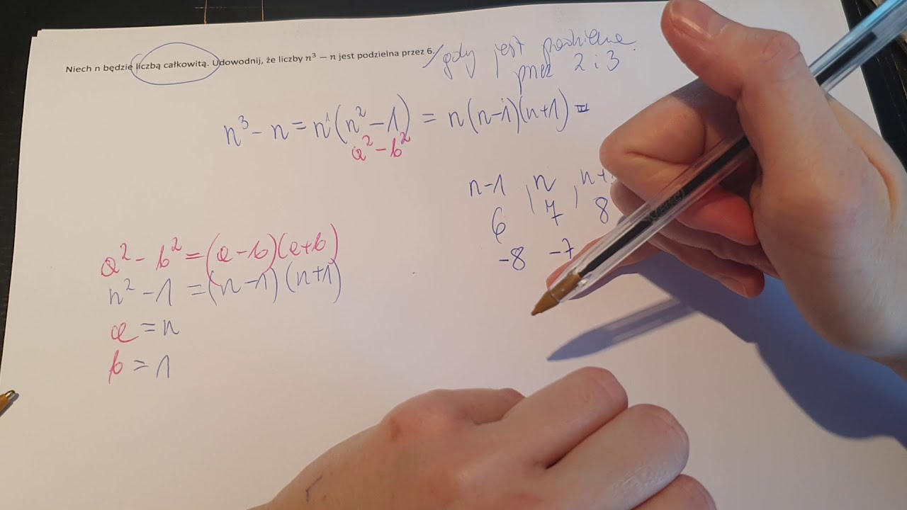 Niech n będzie liczbą całkowitą. Udowodnij, że liczby n^3-n jest podzielna przez 6.