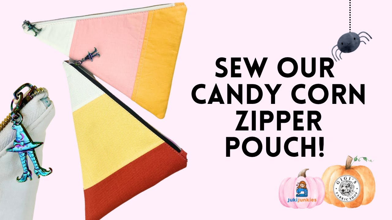 SEW WITH ME - CANDY CORN ZIPPER POUCH (Free Pattern)