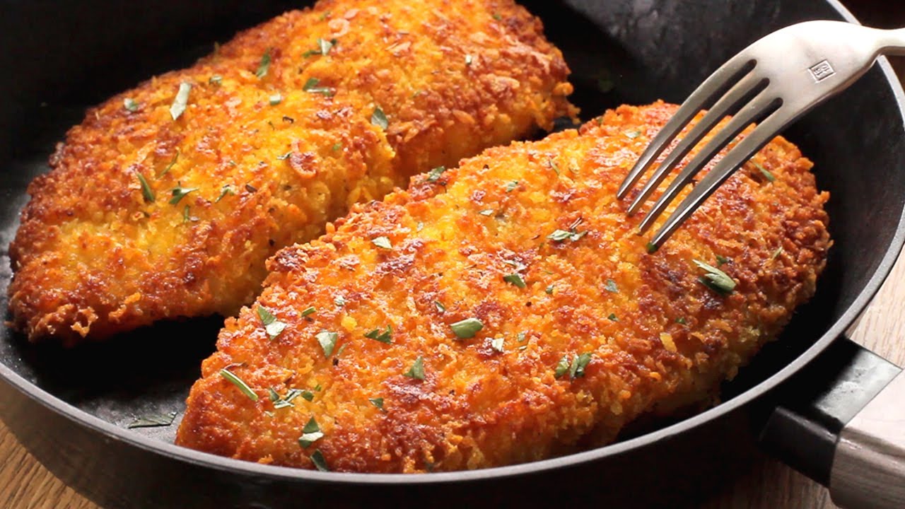 Хрустящая куриная грудка с чесноком. Хрустящая сырная корочка. Вкусно и просто!