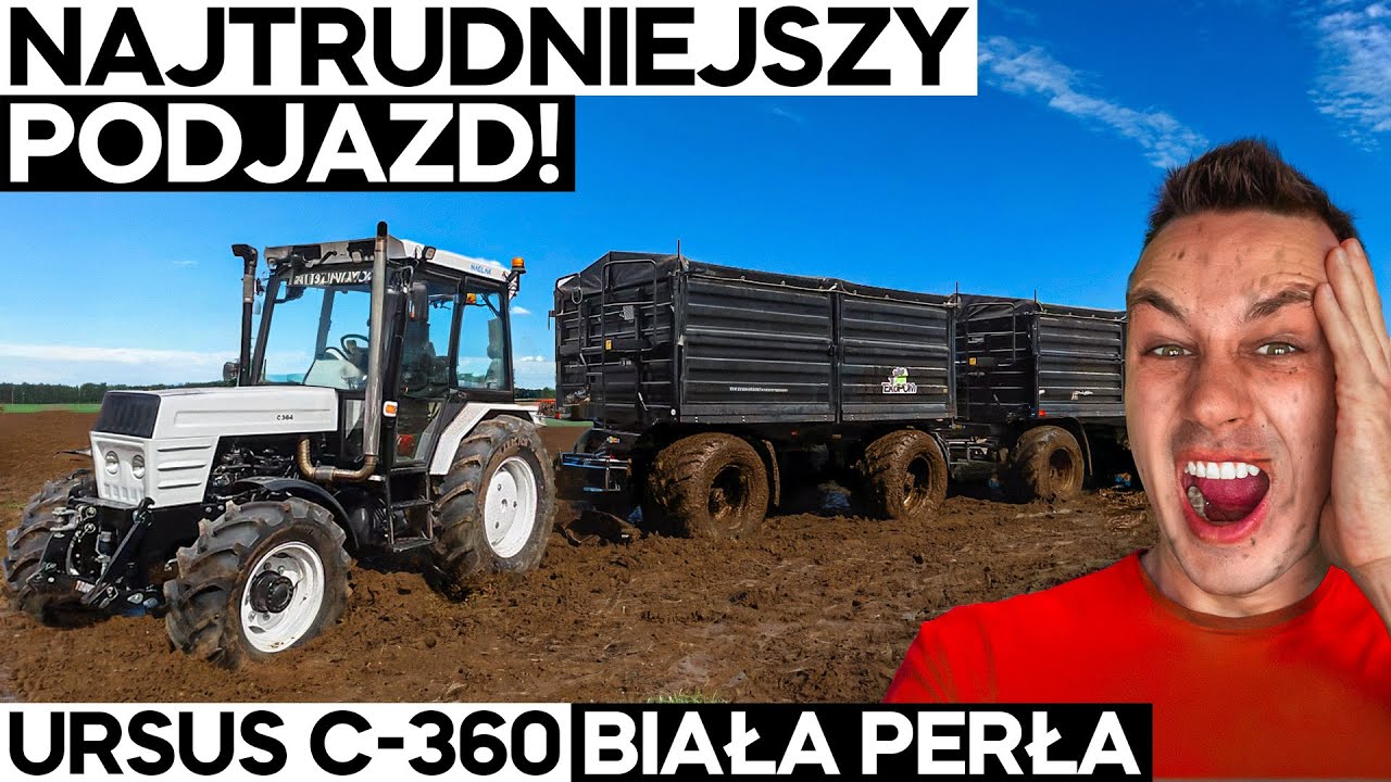 WYŚCIGI TRAKTORÓW i KOMBAJNÓW !! CIĘŻKI PODJAZD Białej Perły...