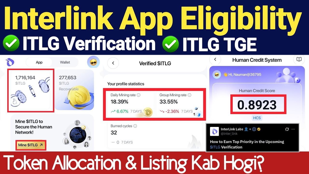 Interlink Network Eligibility ITLG Verification Full Guide | ITL & ITLG Token Listing and Allocation