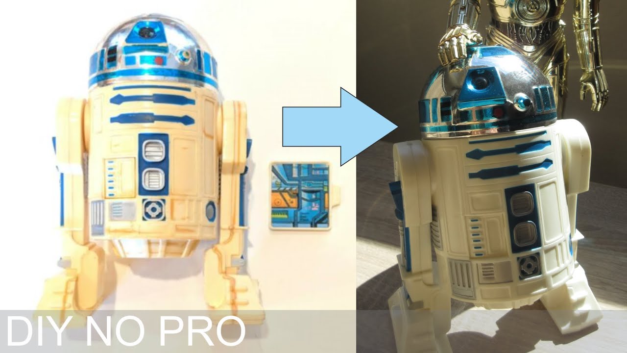 cleaning and whitening (de-yellowing☀) vintage Star Wars R2-D2 12
