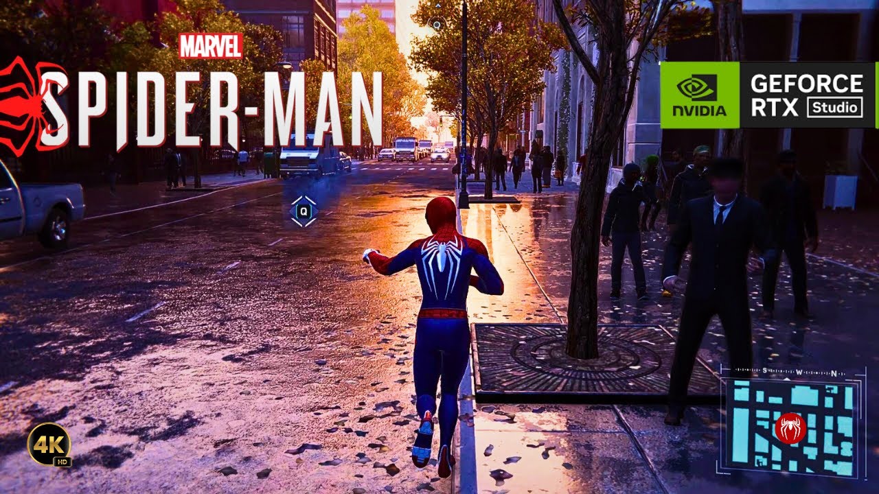 Marvel's Spider-Man Remastered || Night Free Roam Gameplay PC || RTX Ultra Graphics || 4K 60FPS UHD.