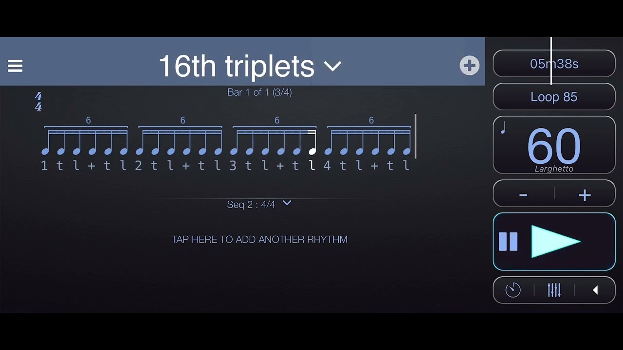 16th Triplets Tempo 60 Talk Metronome
