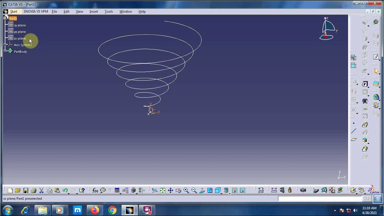HELIX COMMAND COMPLETED IN CATIA V5 HELIX COMMAND