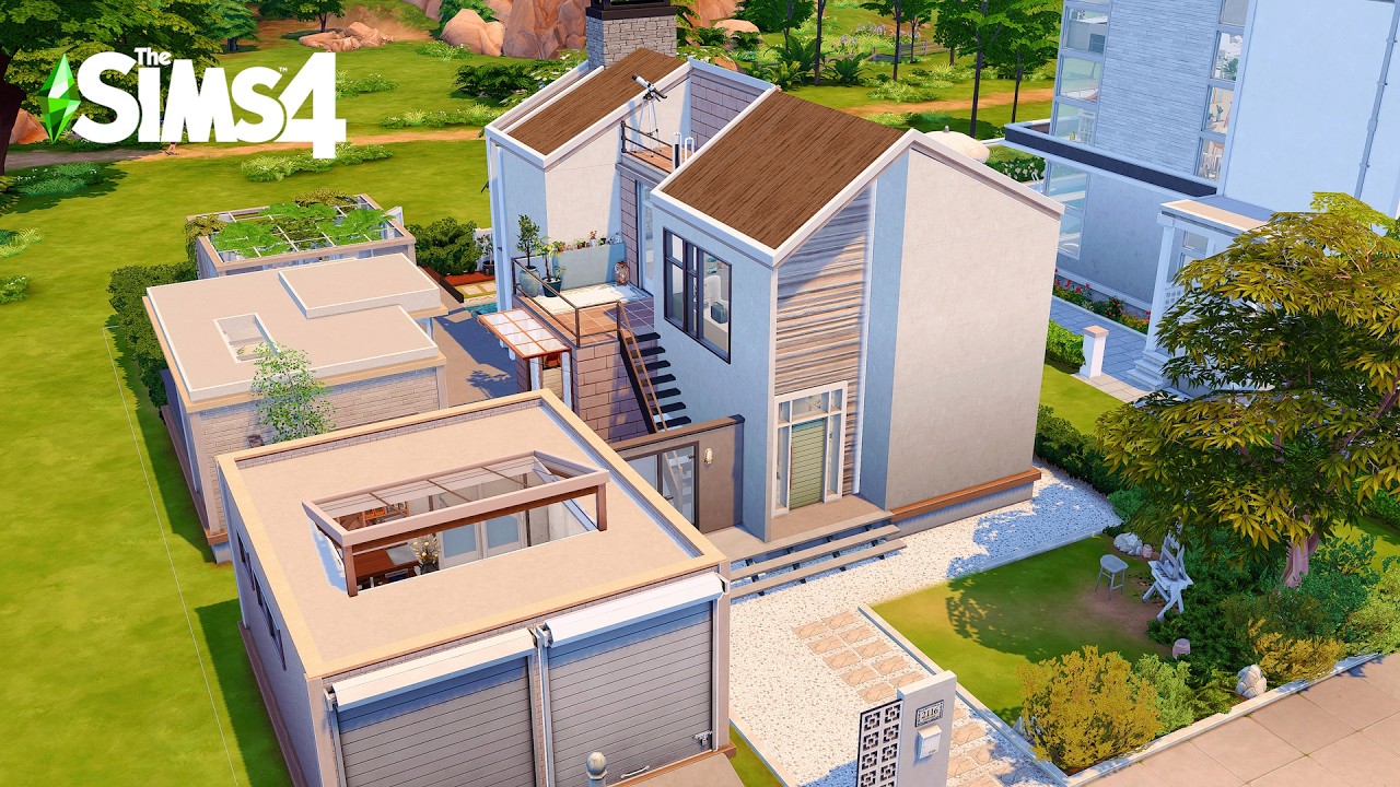 매끈매끈하고 평평하고 울퉁불퉁한 모던 복층 하우스 (Modern Loft)｜심즈4 건축｜Sims4 Stop Motion Build｜NoCC