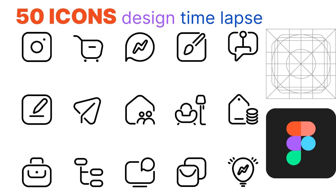 Iconography: Figma icons design time lapse video.