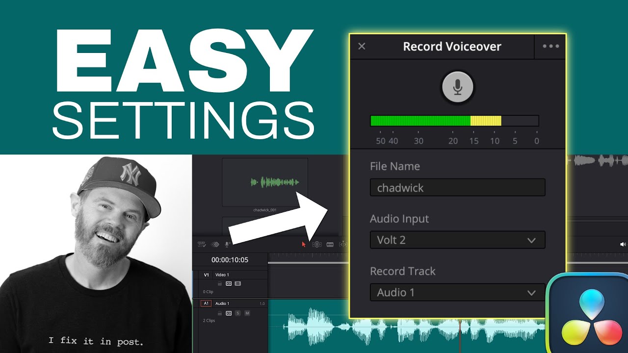 Your Voiceover Record Level IS WRONG - Resolve 20