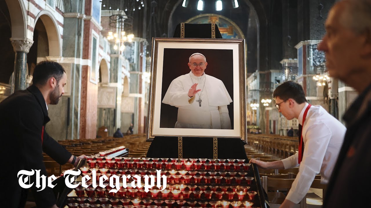 In full: Mass held at Westminster Cathedral after Pope's death