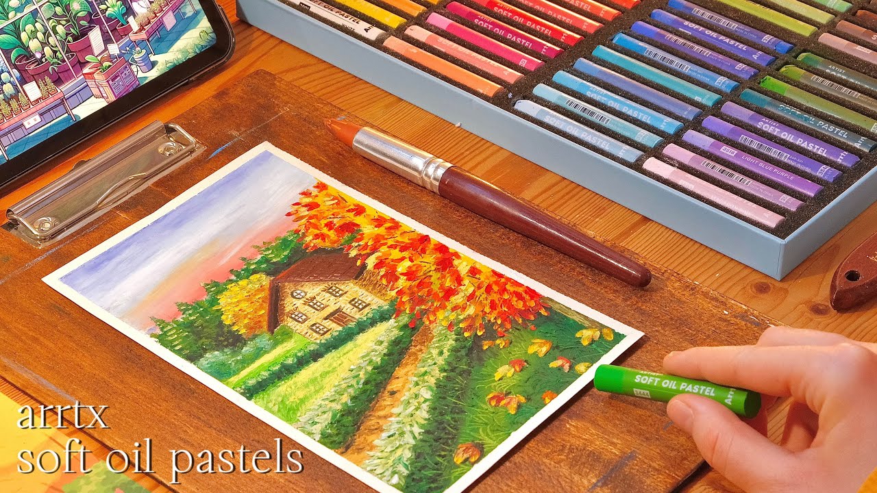 Soft Oil Pastels Drawing🌷Trying Oil Pastels for the First Time🌸ft.Arrtx