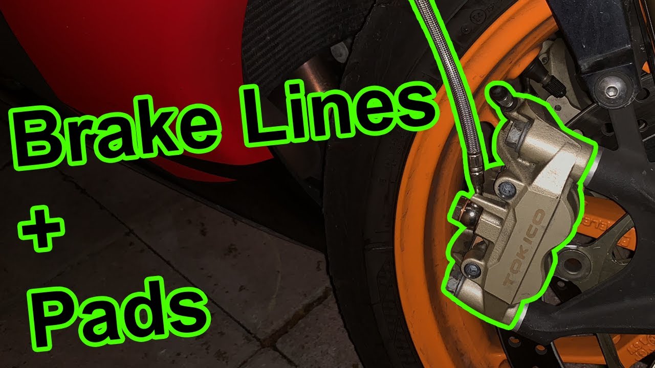 CBR1000RR - How To Change Brake Pads + Stainless Steel Brake Lines