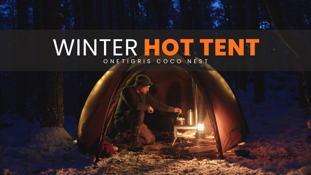 Кемпинг в теплой палатке на снегу | OneTigris Coco Nest