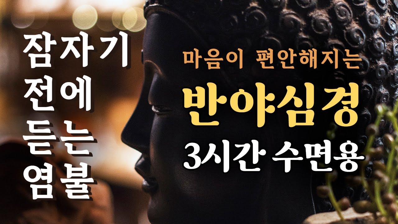 반야심경 독송 잠자기 전에 듣는 염불 / 3시간 수면용 / 8분후 검은 화면