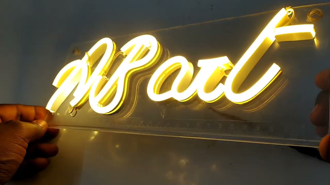 How to make a NEON SIGN at home | NEON LED sign making | Acrylic neon led light sign board