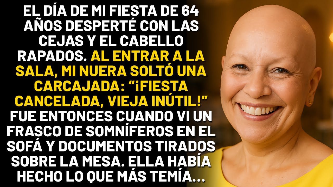 El día de mi fiesta de 64 años desperté con las cejas y el cabello rapados. Al entrar a la sala, mi