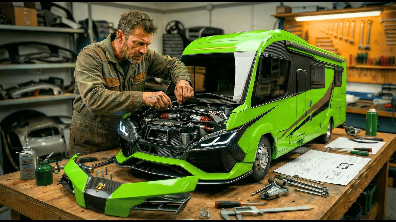 Man Builds an INSANE $15,000 SCALE Lamborghini Motorhome with Real Working Engine and Suspension