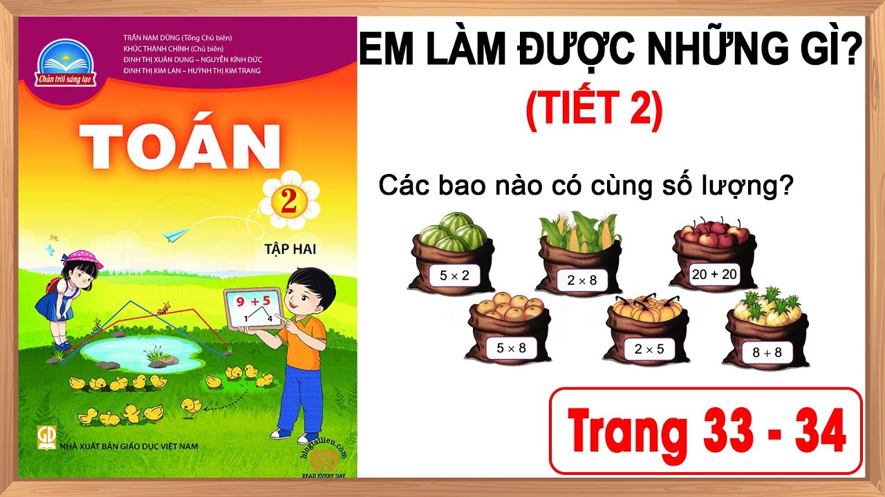 Toán lớp 2 chân trời sáng tạo tập 2 trang 33-34 |Em làm được những gì tiết 2