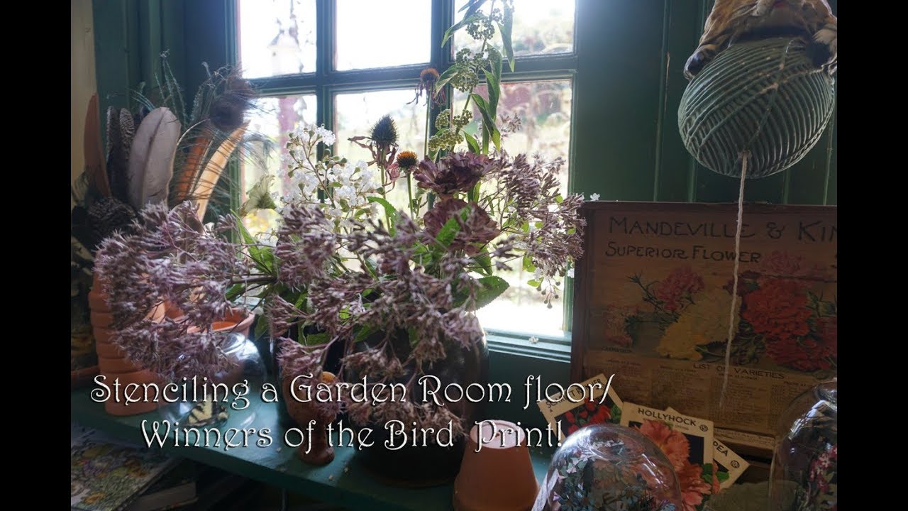 Stenciling  a Garden Room Floor/ Winners of the Bird Print