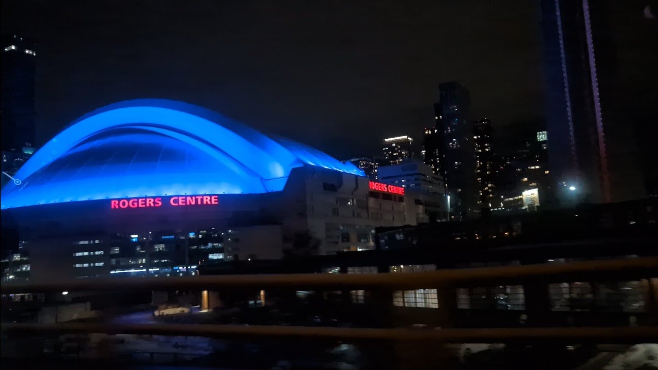 Downtown Toronto Night View From Gardiner Expressway