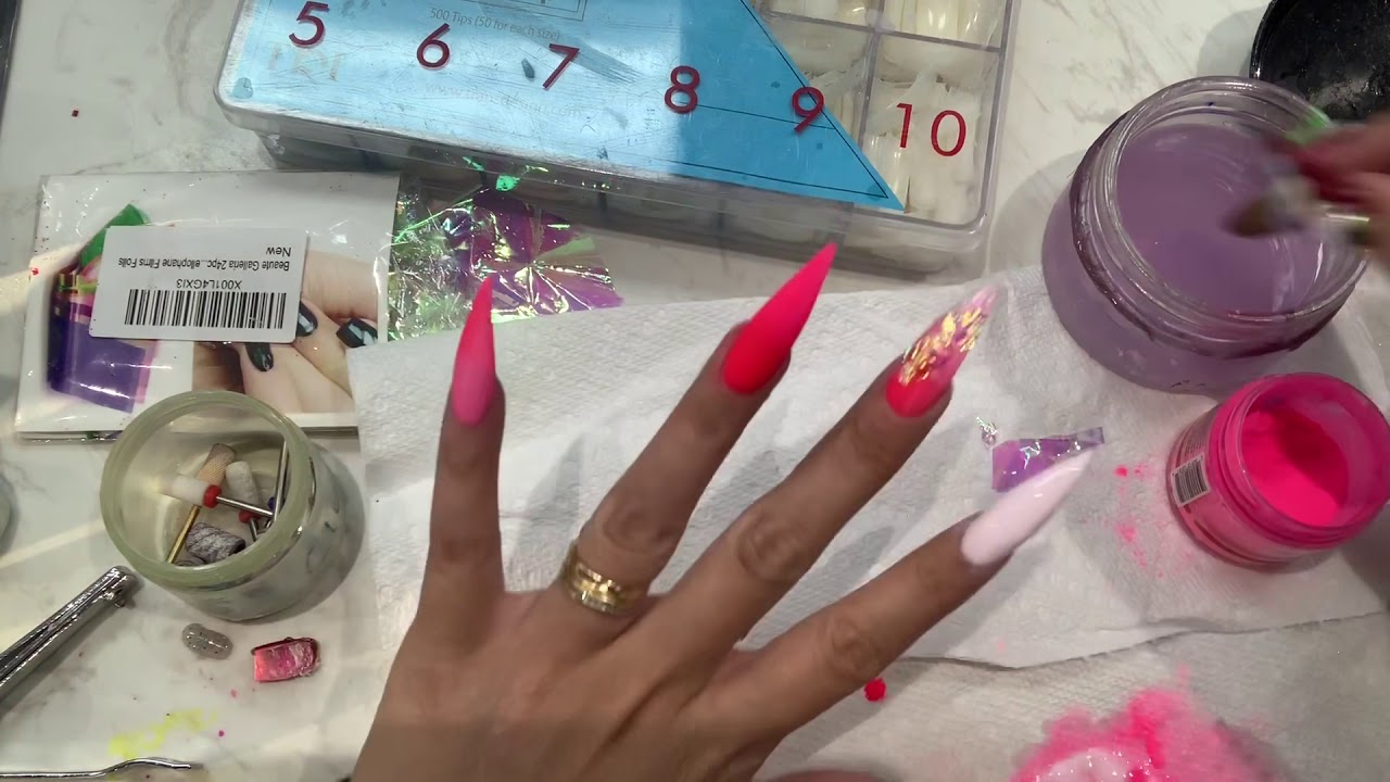 Doing my own unicorn nails tutorial
