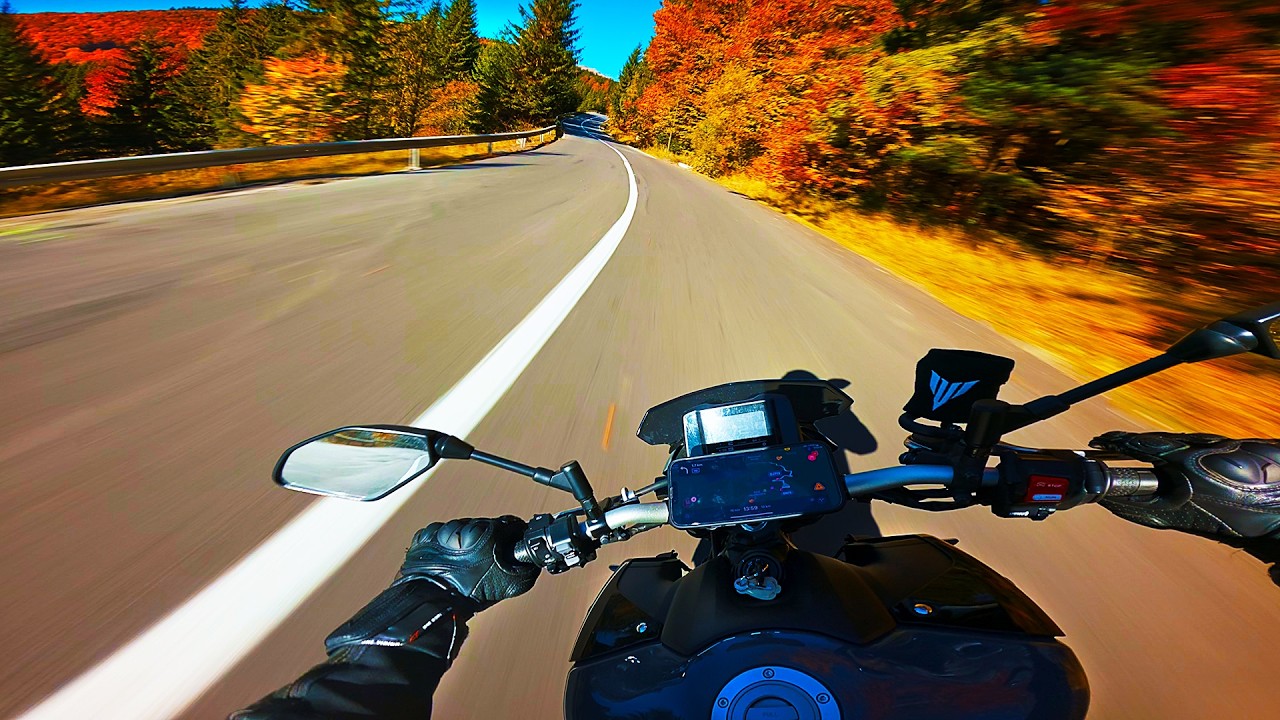 A bit of autumn colors | POV Ride | RAW Sound [4K]
