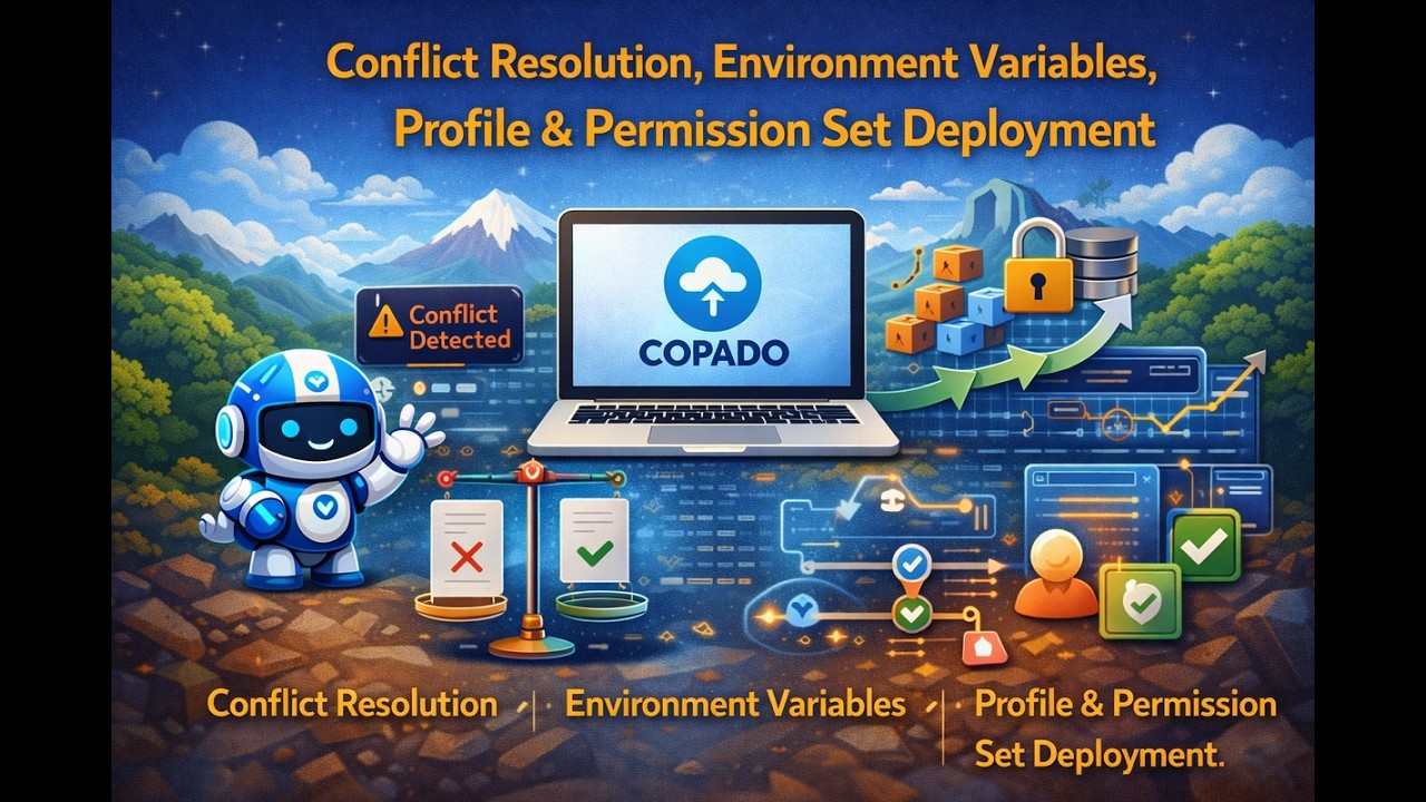 Conflict Resolution, Environment Variables, Profile & Permission Set Deployment on COPADO #cicd