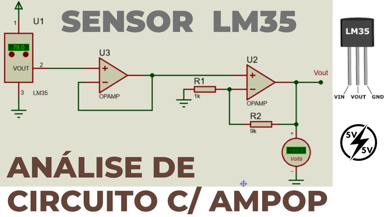 Sensor LM35 com Ampop - Simulação e Análise