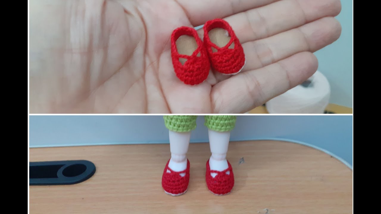 Móc giày dây chéo dễ thương cho búp bê 1/8. Shoes for doll_ mẫu 5