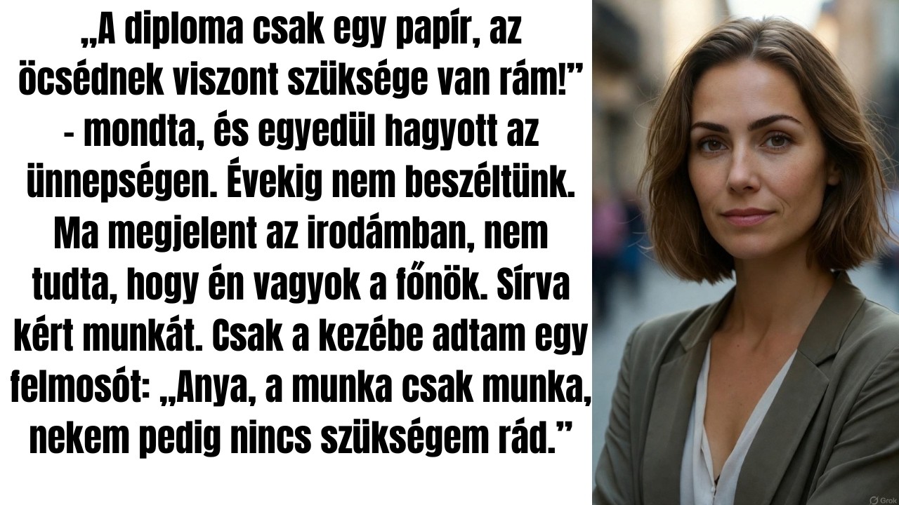 Anyám nem jött el a diplomaosztómra, mert az öcsém meccsére ment – 10 év múlva az én cégemnél kön...