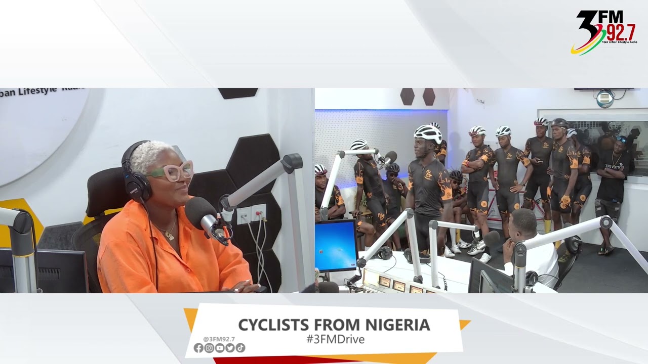 As we get ready for #TourDuGhana, the Nigerian cyclists join us on #3fmdrive