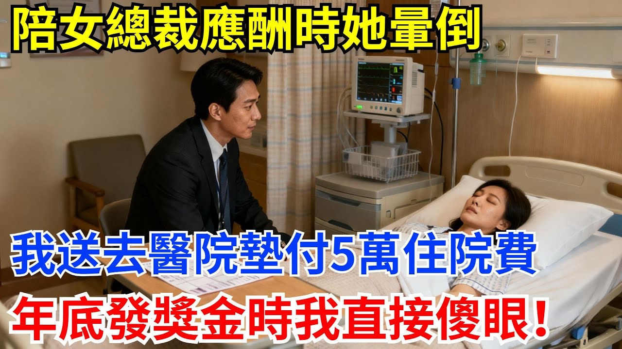 陪女總裁應酬時她暈倒，我送去醫院墊付5萬住院費，年底發獎金時我直接傻眼！#奇聞 #奇聞軼事 #故事分享 #職場 #女總裁#爽文故事#男頻