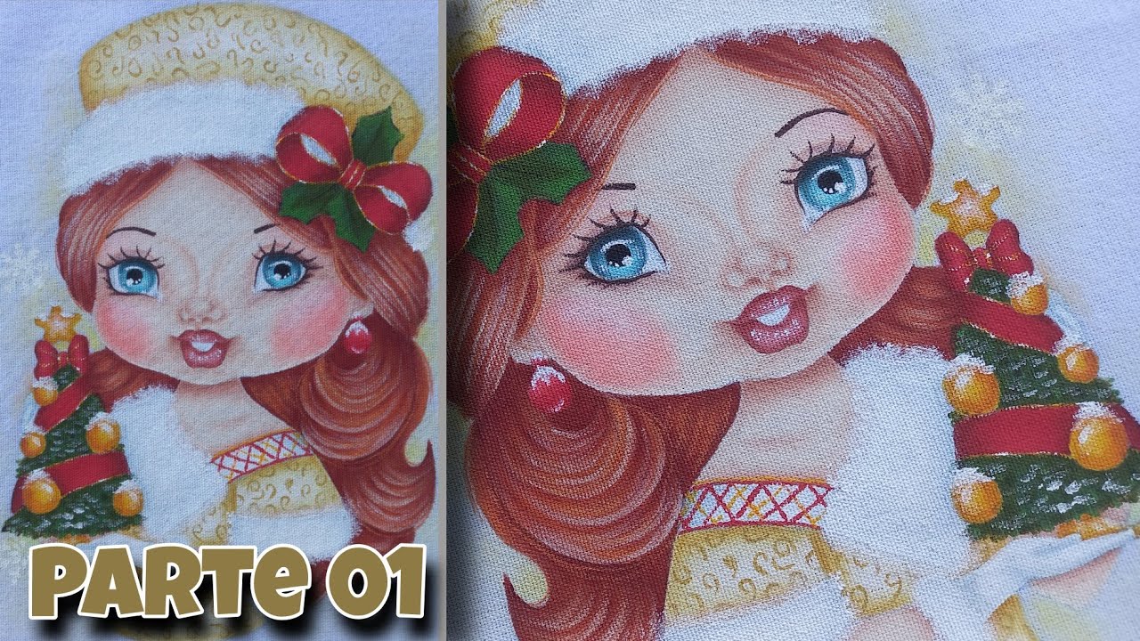 PINTURA DE BONECA NATALINA PARA PANO DE PRATO - APOSTILA 15 - ROGÉRIO RODGER - parte 01