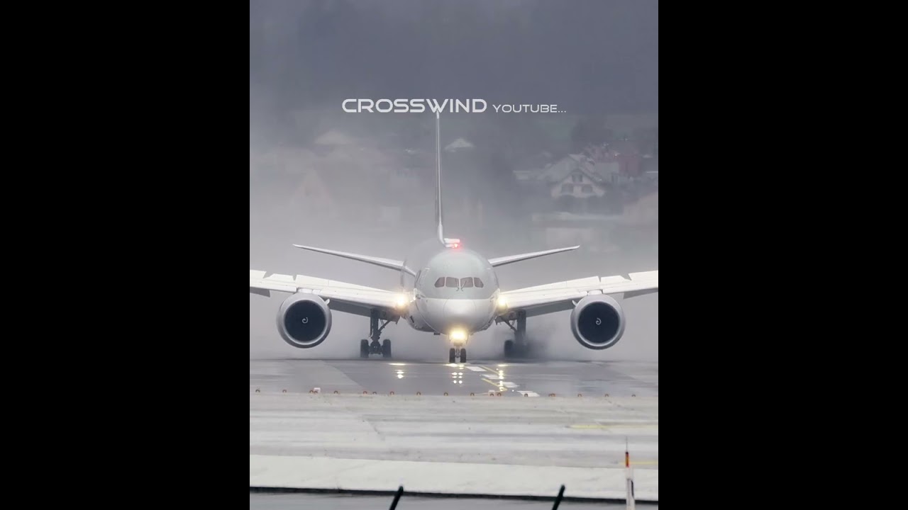 Dreamliner B789 Reverse Thrust Water Spray Landing on Runway 28 Zurich Airport 14.03.2023 #B789