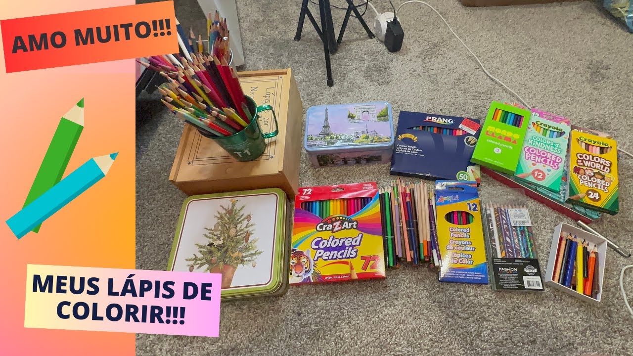 TOUR PELA MINHA COLEÇÃO GIGANTE DE LÁPIS DE COR | MY COLORED PENCIL COLLECTION