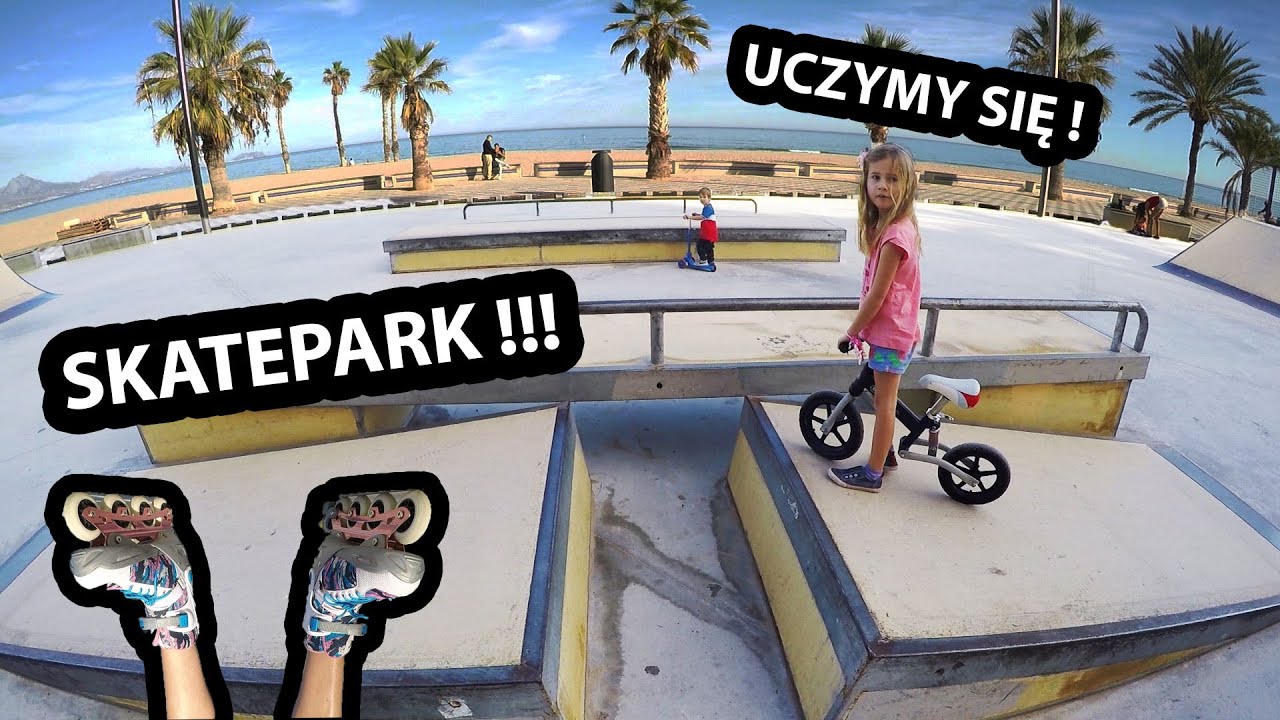SKATEPARK w Hiszpanii !!! - Uczymy się  JEŹDZIĆ na Rolkach !!!  (Vlog #371)