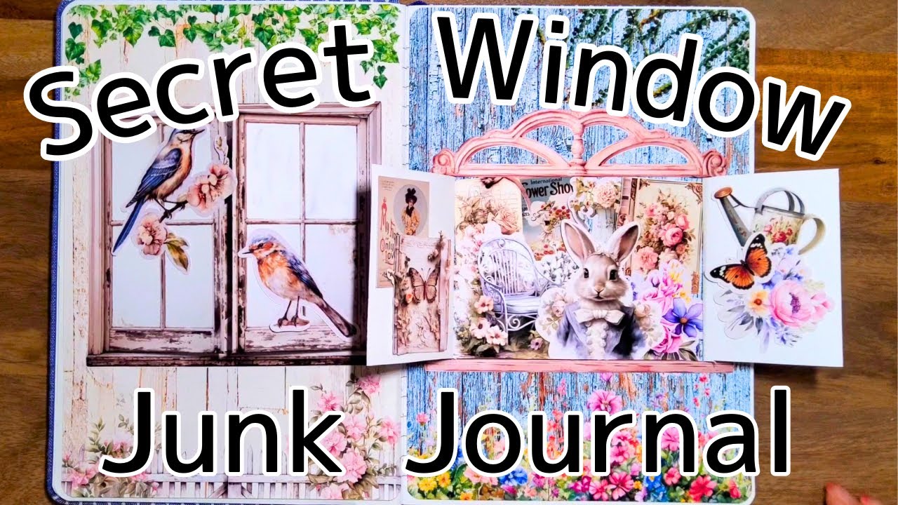 Making Secret Windows for Junk Journal, Shabby Chic Junk Journal, ジャンクジャーナルに窓を作る、シャビーシックジャンクジャーナル