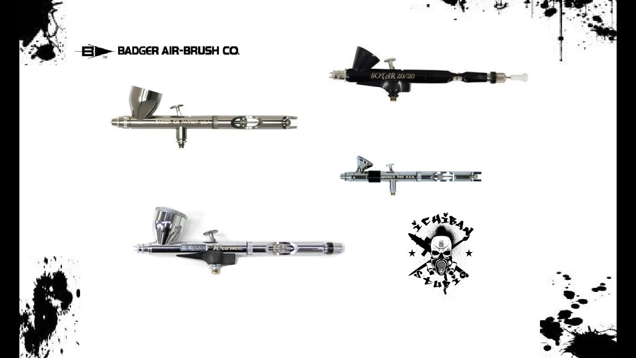 Badger Airbrushes review 105, 360, krome & Soltar 20/20