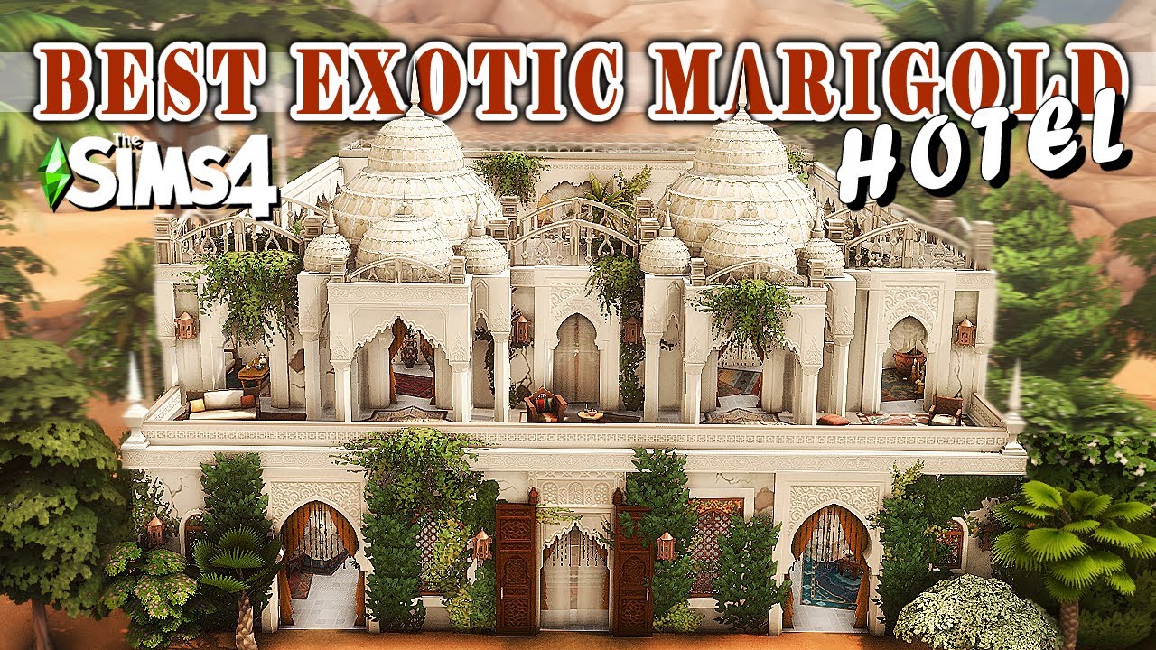 BEST EXOTIC MARIGOLD HOTEL | Sims 4 Speed Build | No CC