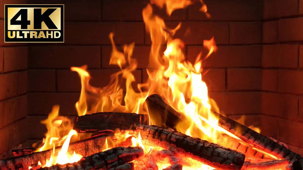 🔥 Winter Cabin Fireplace Ambience. Soothing Fireplace Sounds for Winter. relaxing cabin fireplace 4K